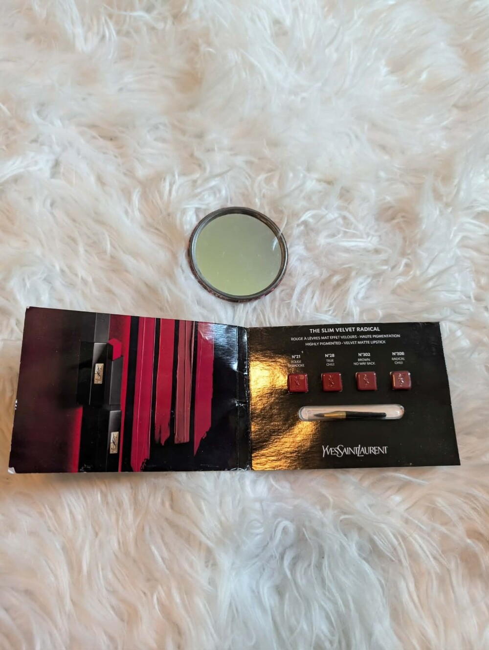 💖10 FOR 20💖Yves Saint Laurent Lipstick Sample Palette And Mirror - Burgundy